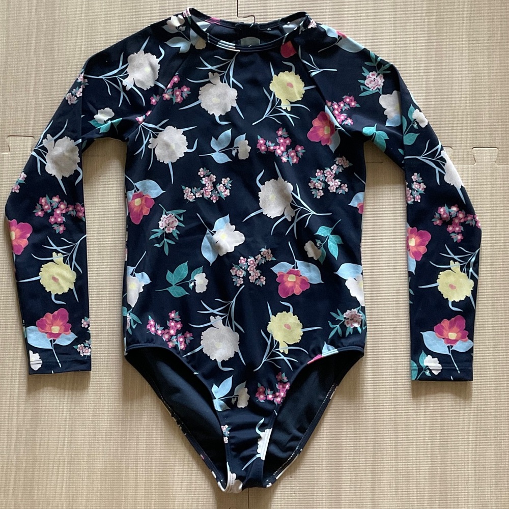 Roxy Kids Floral Rashguard - Blue and Multicolor
